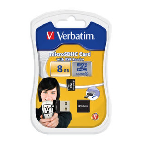 Verbatim Micro SDHC 8GB with USB Reader Verbatim Micro SDHC 8GB with USB Reader